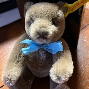 Steiff Brown Teddy Bear with Blue Bow